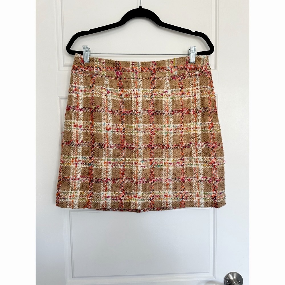 Kate Spade Plaid Skirt in Red and Tan
